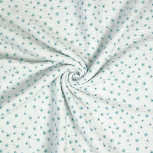 Musselin - Little Flowers - weiss